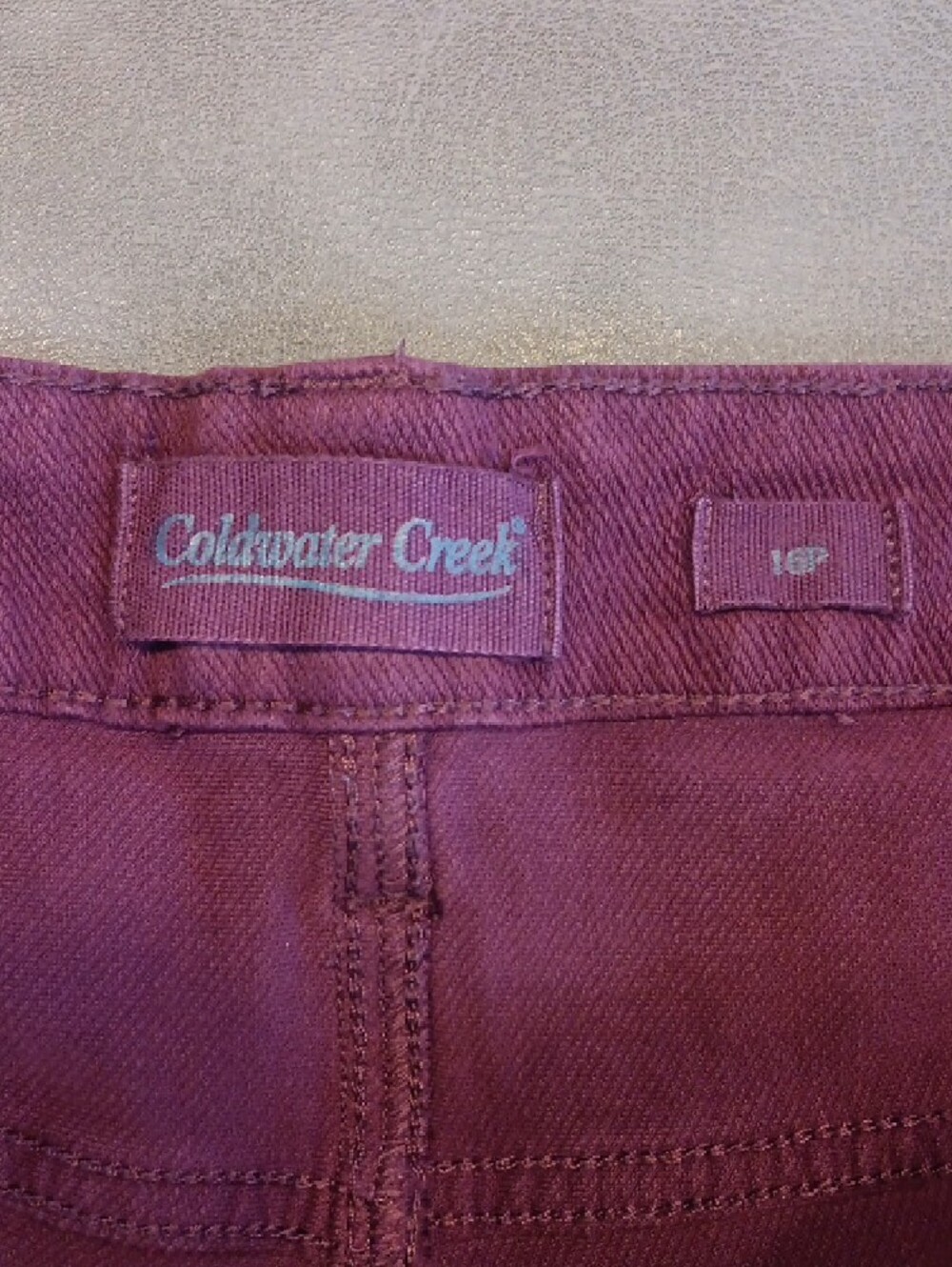 Coldwater Creek Womens Knit Denim Straight Leg Jeans in Burgundy/Plum - Picture 2 of 11